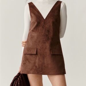 Mare Mare Faux-Suede Sleeveless V-Neck Romper Anthropologie